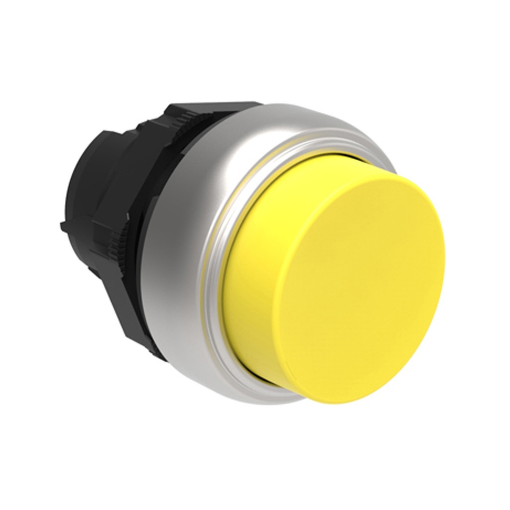 Push on push off button switch extended yellow 22mm sourceasi